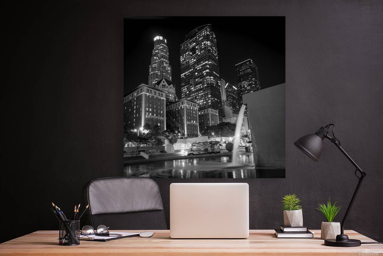 pershing square LA skyline at night  square 2592 Reproduction