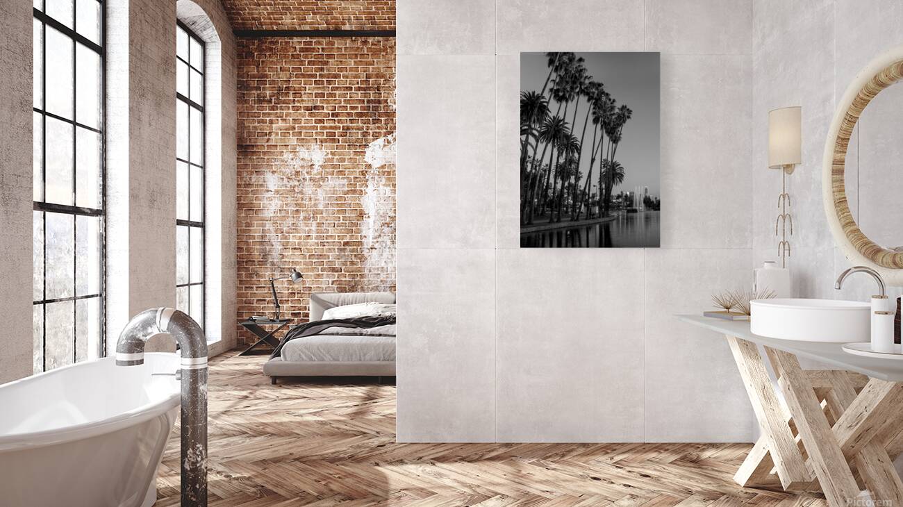 tall palm trees echo park  vertical 2182 Montrose Reproduction