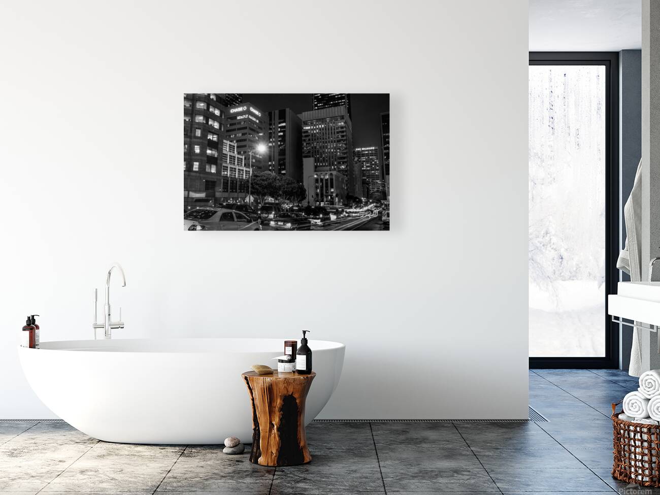 wilshire boulevard and figueroa at night  horizon Reproduction