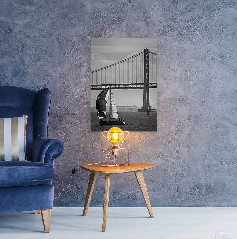 bay bridge and full sail boat  vertical 2766 Broa Reproduction