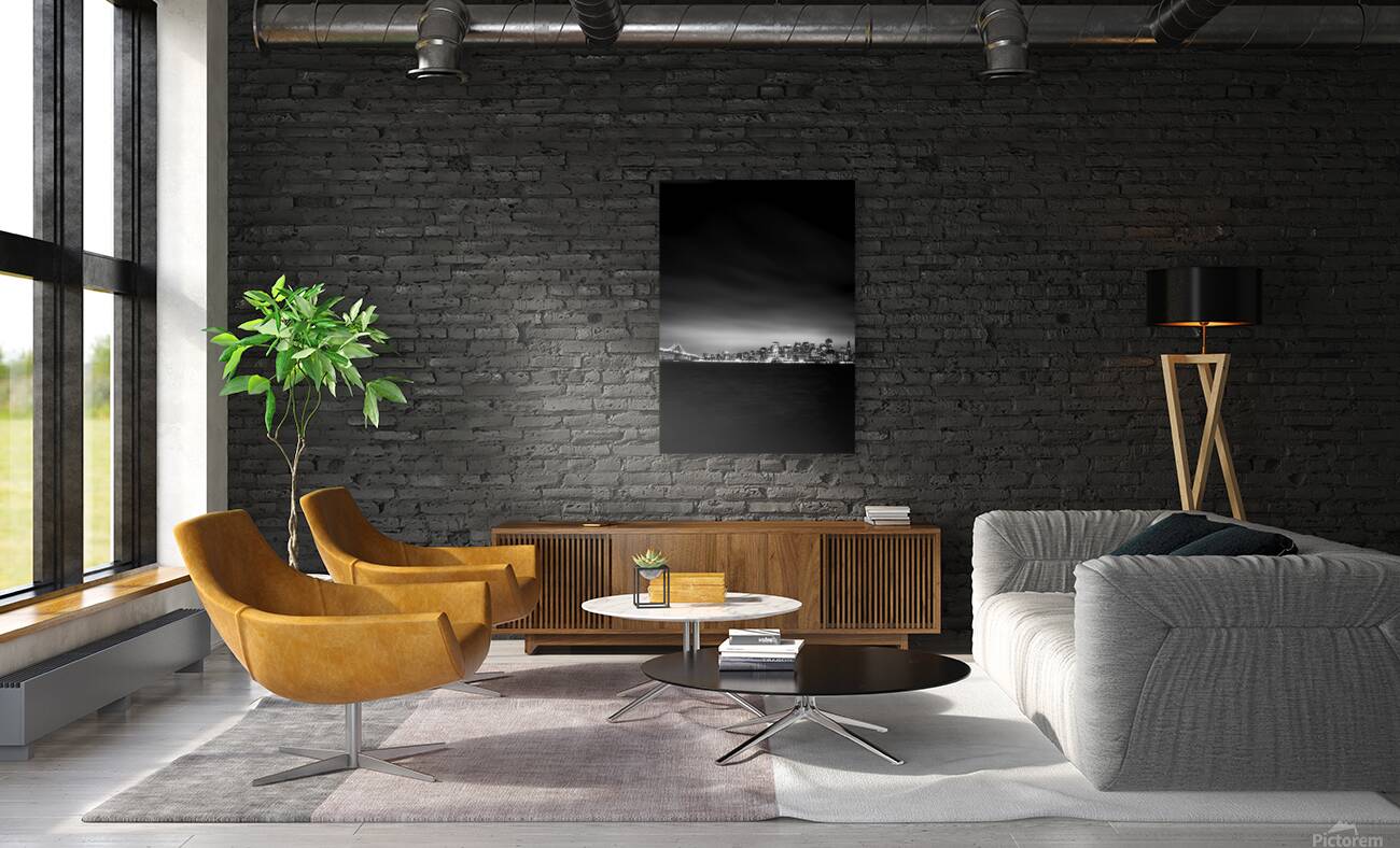 blanket fog above downtown san francisco  vertica Reproduction