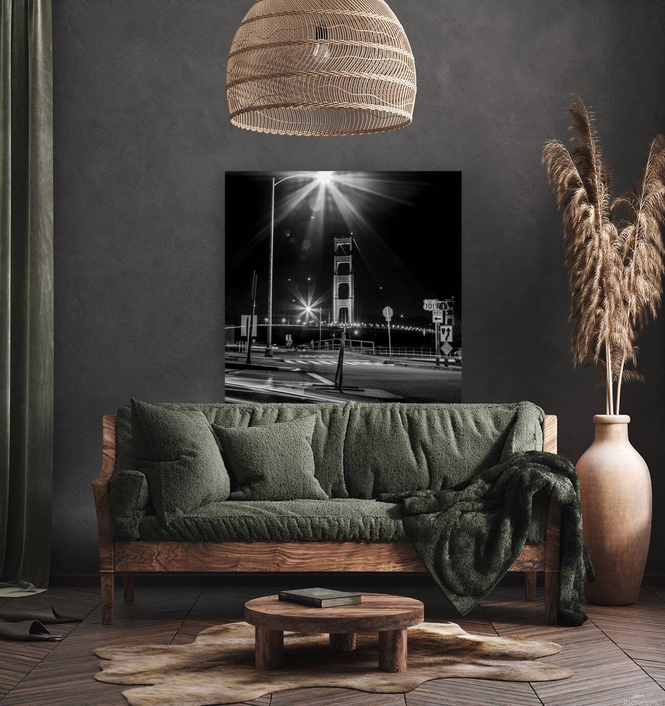 golden gate bridge at night  square 4524 Northbou Reproduction