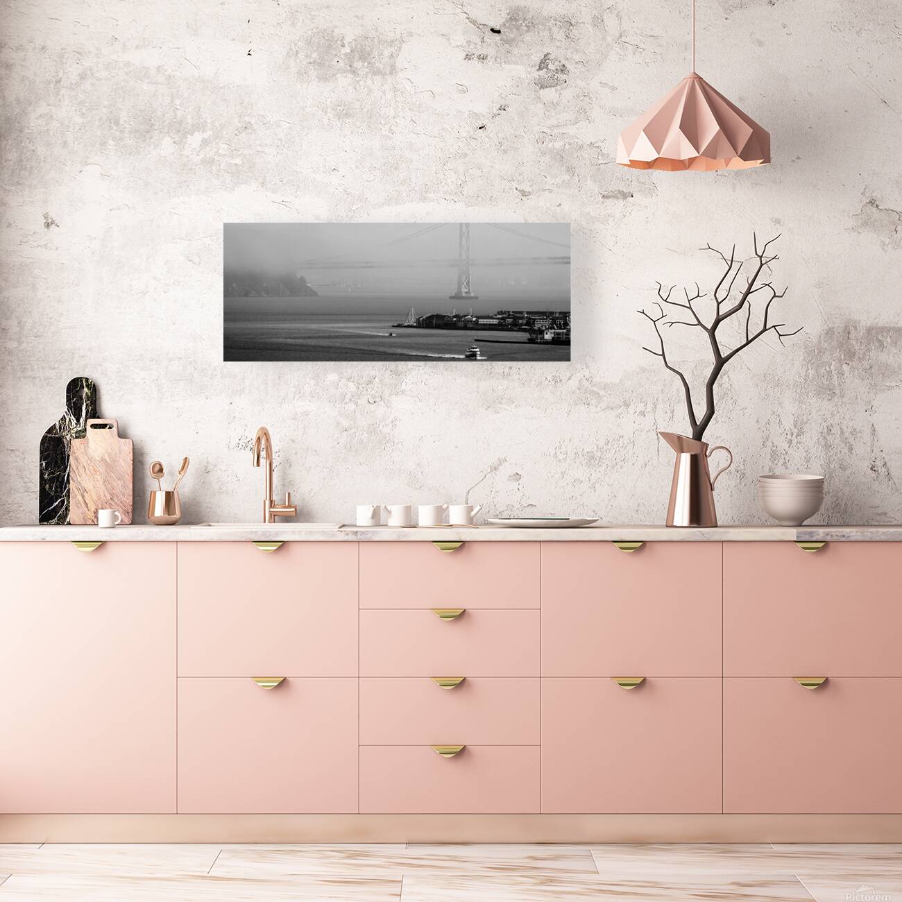 fog over san francisco bay  panoramic 2859 Thirty Reproduction