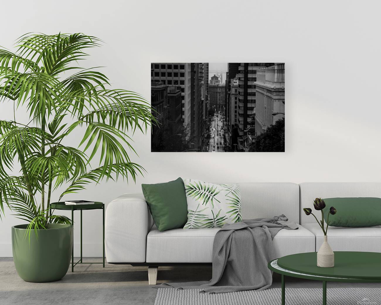 foggy rainy california street bay bridge  horizon Reproduction