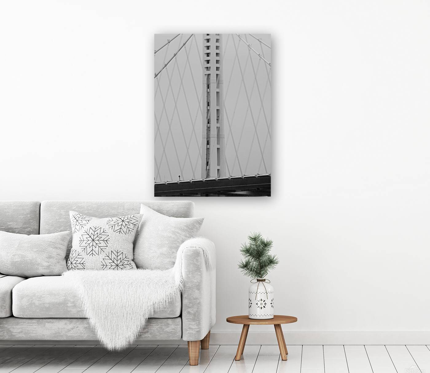 oakland bay bridge mist fog  vertical 2856 Spire Reproduction