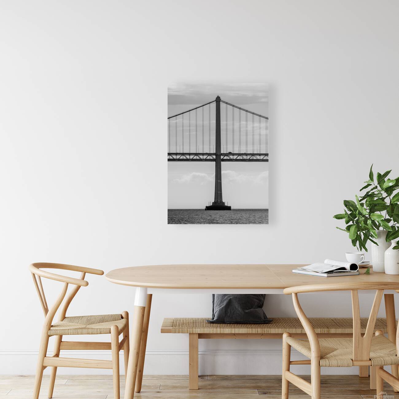 isolated tower bay bridge  vertical 3022 Westboun Reproduction