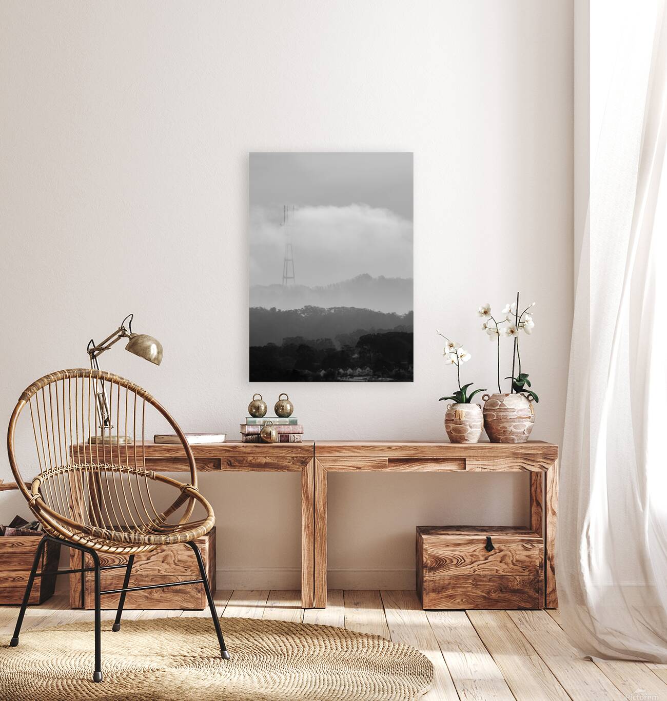 sutro tower covered in fog  vertical 2770 Clarend Reproduction