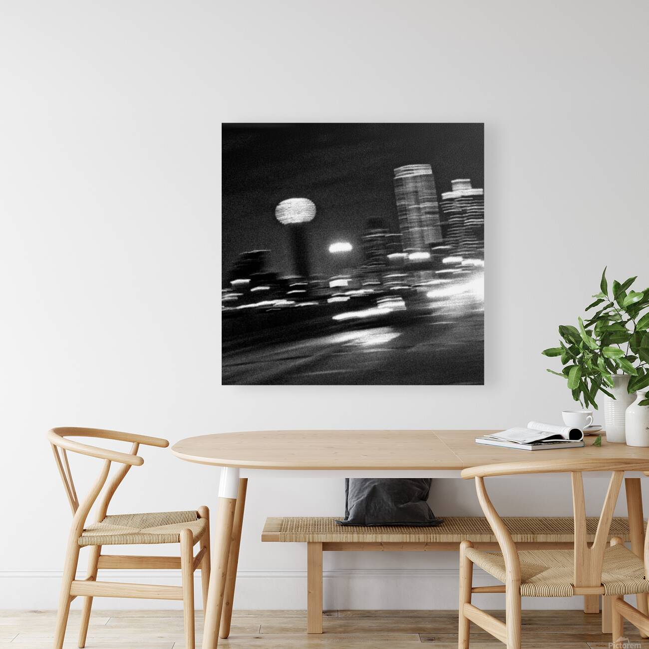 blurry downtown dallas houston viaduct  square 21 Reproduction