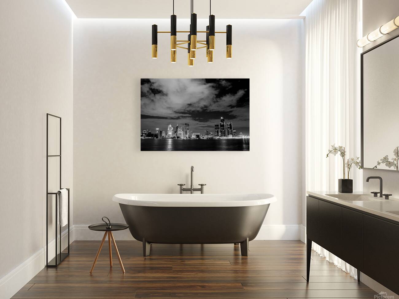 detroit skyline from windsor ontario  horizontal Reproduction