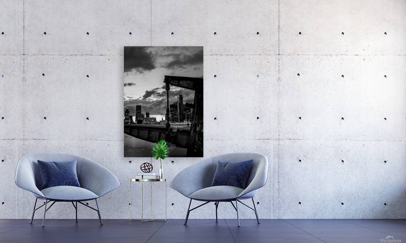 boat dock on detroit river  vertical 564 Rust 13k Reproduction