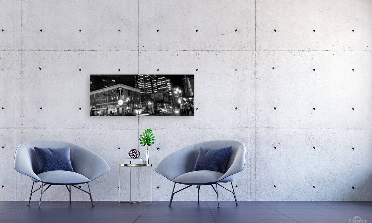 downtown seattle cityscape at night  panoramic 31 Reproduction