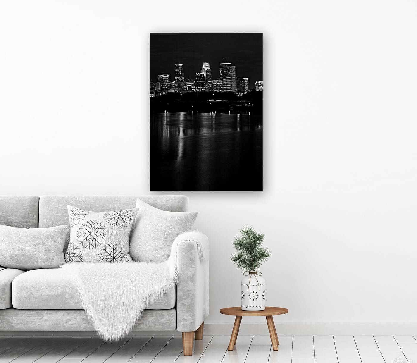 minneapolis skyline at night  vertical 1681 Antho Reproduction