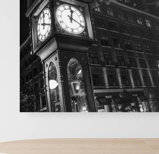 gastown steam clock at night  square 2647 Steam 1 by Black And White