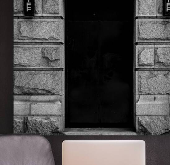 police door vancouver art museum  square 2640 Pol by Black And White