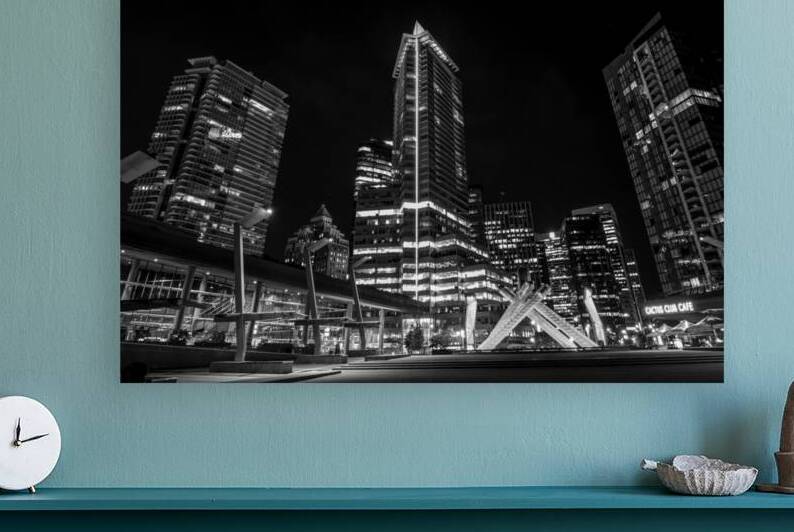 olympic cauldron poole plaza at night  horizontal by Black And White