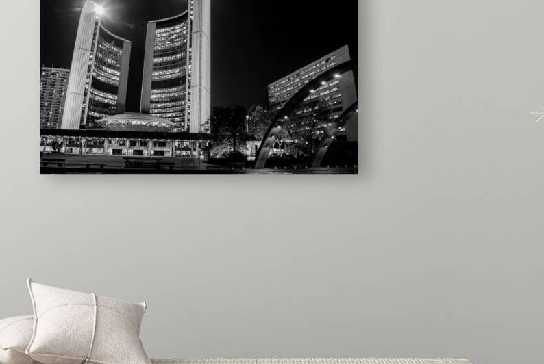 toronto city hall at night  horizontal 3026 Ford by Black And White