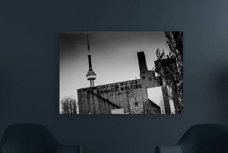 canada malting factory cn tower  horizontal 416 M by Black And White