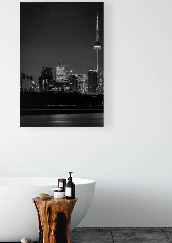 toronto skyline at night  vertical 417 Maple 13k. by Black And White