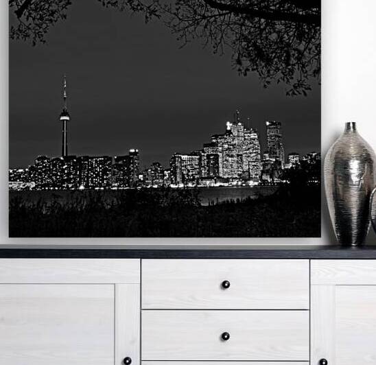 toronto skyline at night  square 3024 Branches 13 by Black And White