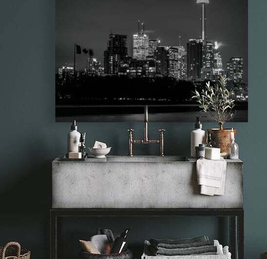 toronto skyline at night  square 417 Maple 13k.jp by Black And White