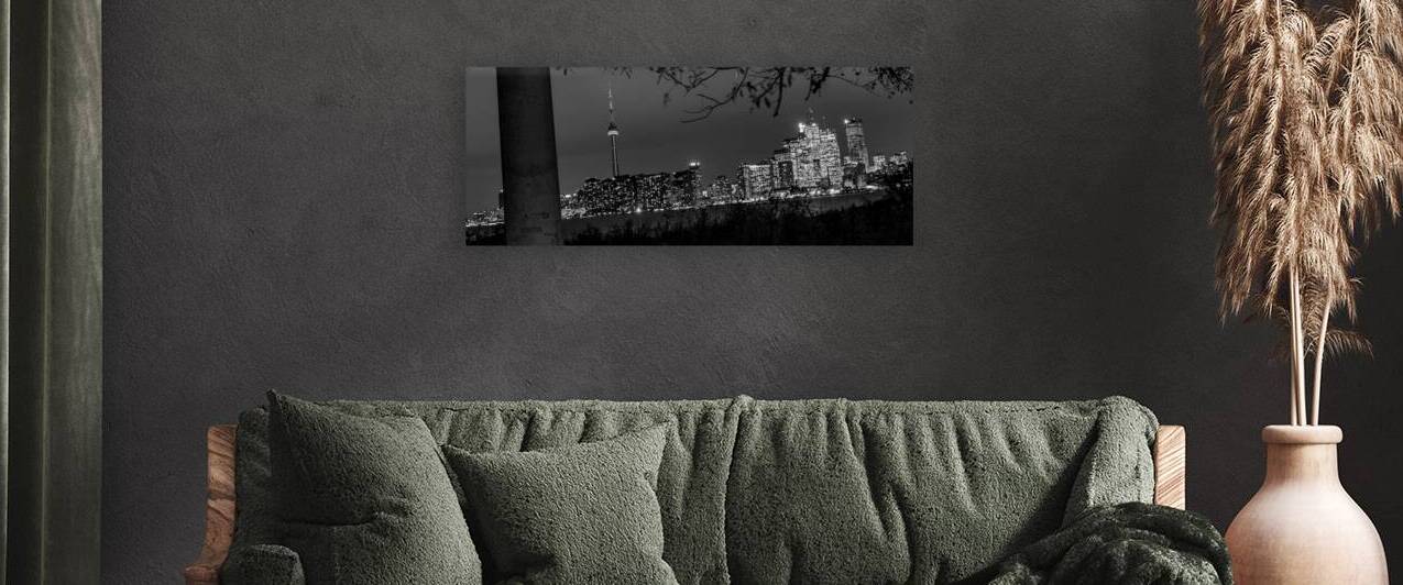 toronto skyline bayview wards island  panoramic 4 by Black And White
