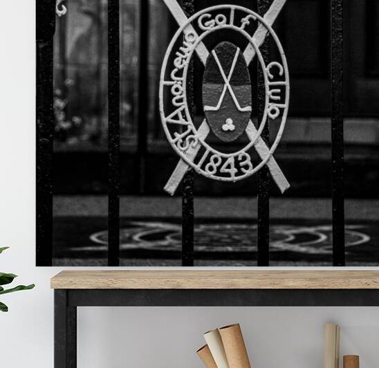 members olnly gate st andrews golf club  square 4 by Black And White