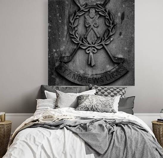 st andrews links stone carving  square 4636 Andre by Black And White