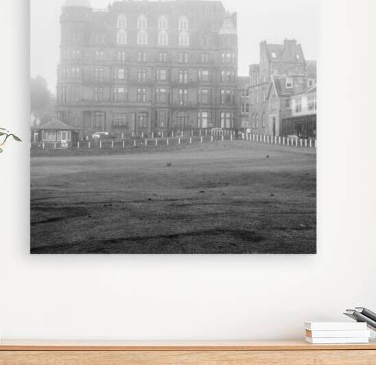 foggy 18th hole st andrews  square 4646 Kilrymont by Black And White