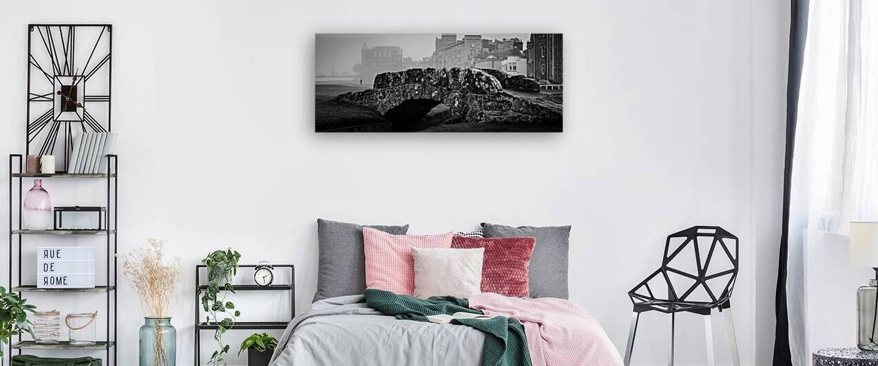 swilcan bridge old course st andrews  panoramic 4 by Black And White