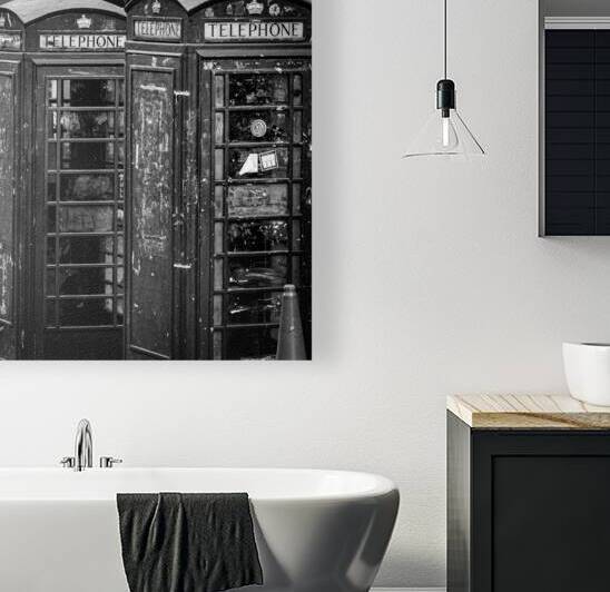 british phone booth  square 4693 Telephones 13k.j by Black And White