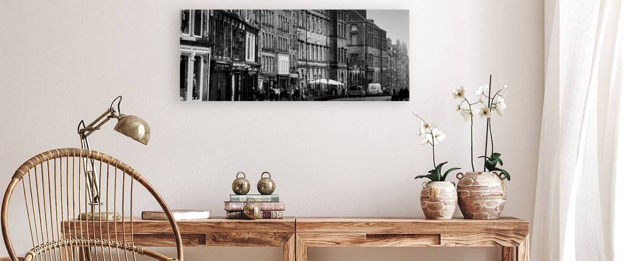 the royal mile old town edinburgh  panoramic 4664 by Black And White