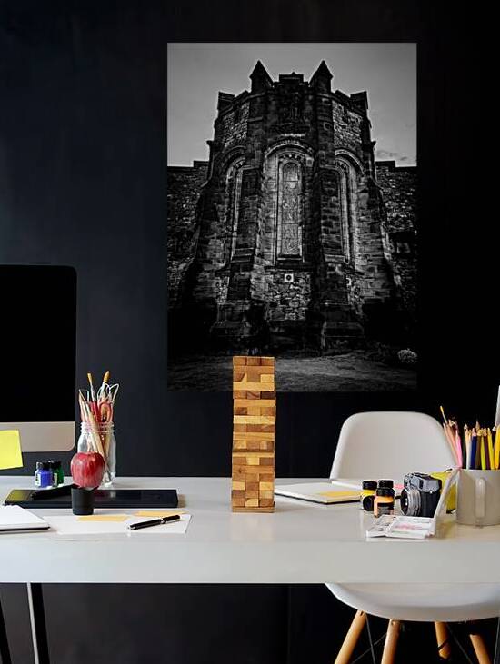scottish war memorial edinburgh castle  vertical by Black And White