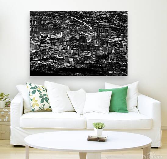 cape town skyline table bay boulevard at night  h by Black And White