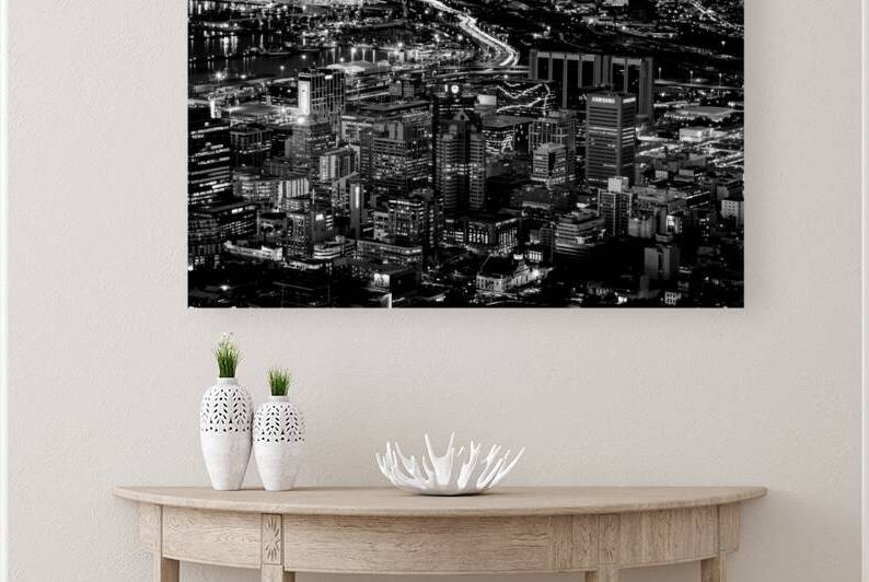 cape town skyline at night from signal hill  hori by Black And White