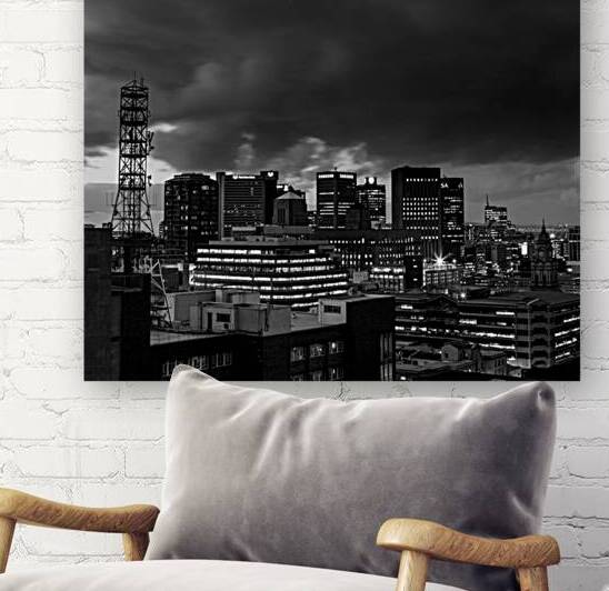 cape town south africa skyline at night  square 2 by Black And White