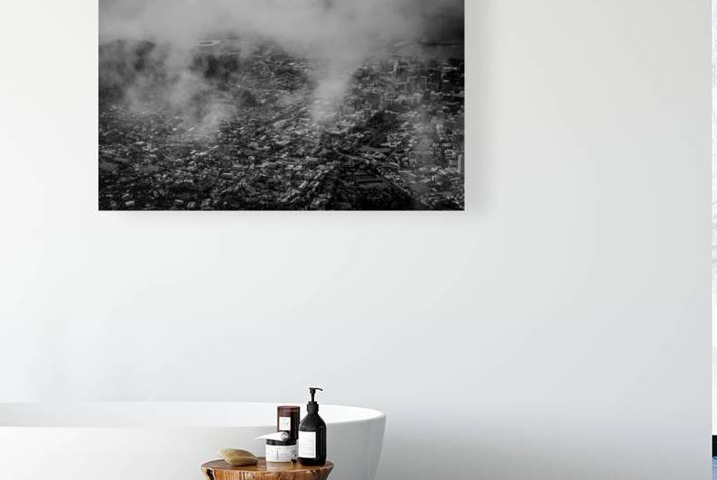 cape town skyline from table mountain  horizontal by Black And White