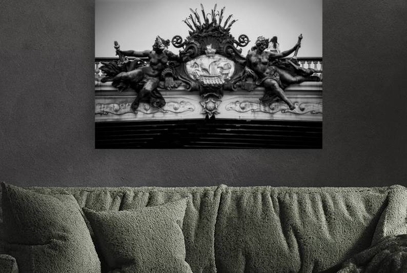 detail on pont alexandre iii bridge  horizontal 2 by Black And White