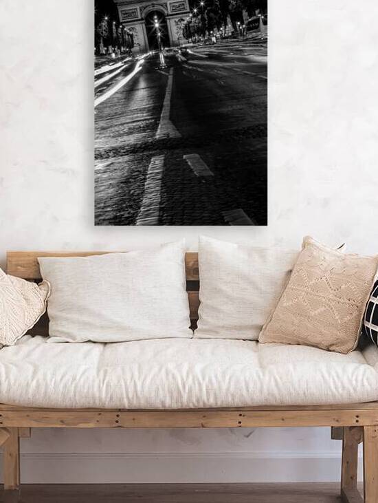 champs elysees traffic at night  vertical 2491 Ch by Black And White