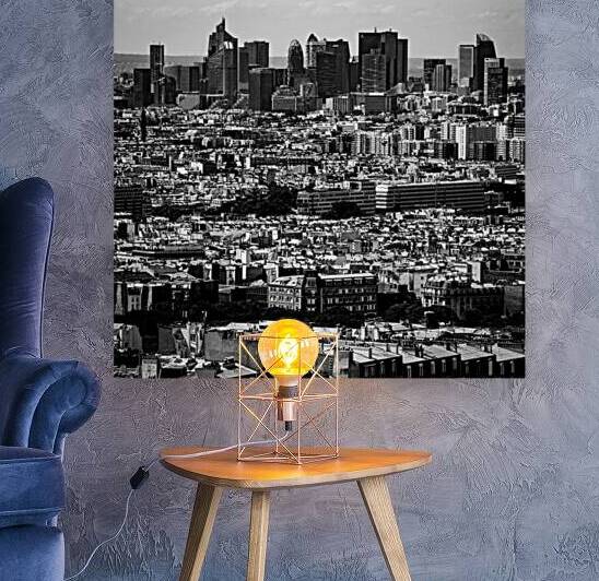 downtown paris skyline from sacre coeur  square 2 by Black And White