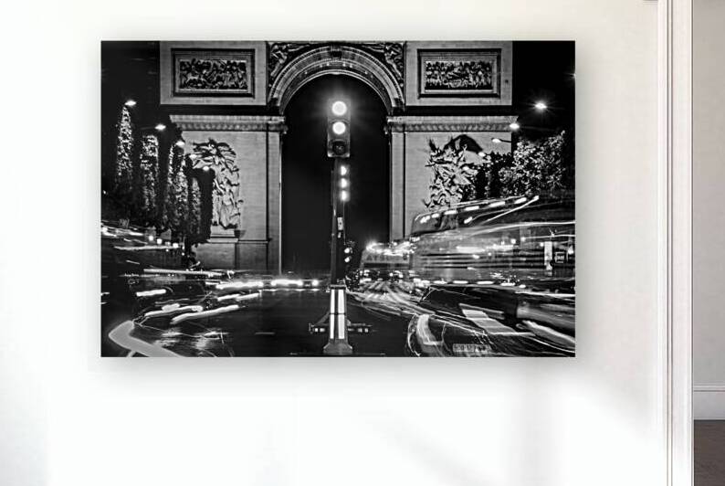 arc de triomphe from george v metro stop  horizon by Black And White