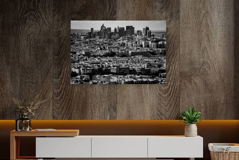 downtown paris skyline from sacre coeur  horizont by Black And White