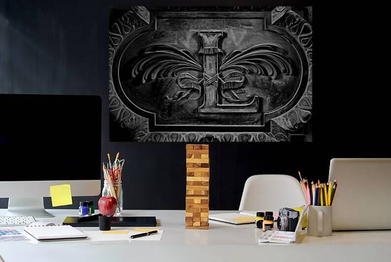 door at the louvre  horizontal 2482 Porte 13k by Black And White