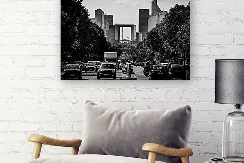 le defense from champs elysees  horizontal 3452 D by Black And White