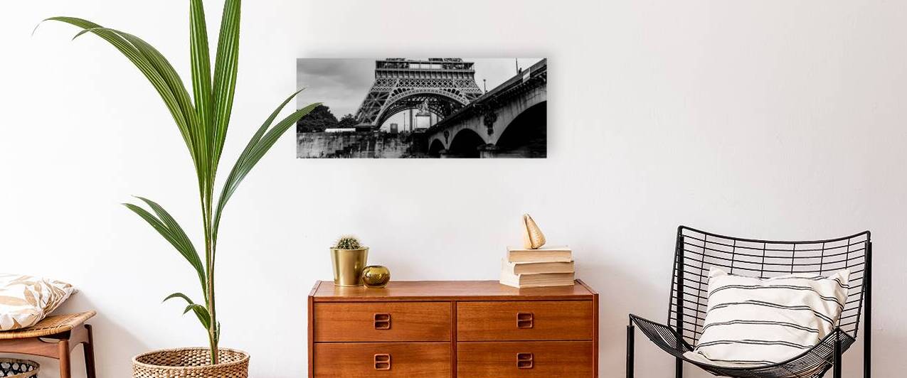 eiffel tower base  panoramic 3476 Seguin 13k by Black And White
