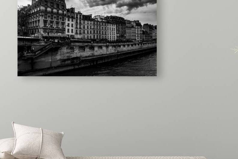 paris apartments along the river seine  horizonta by Black And White