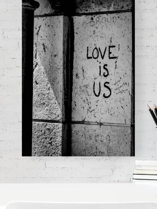 love is us graffitti sacre coeur  vertical 2437 B by Black And White