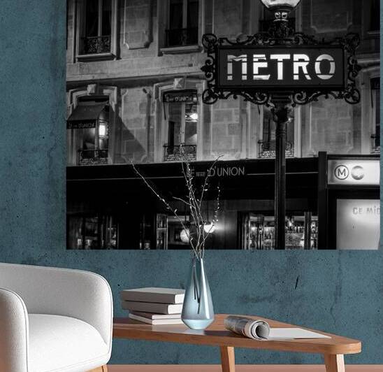 paris metro sign  square 2454 Metro 13k by Black And White