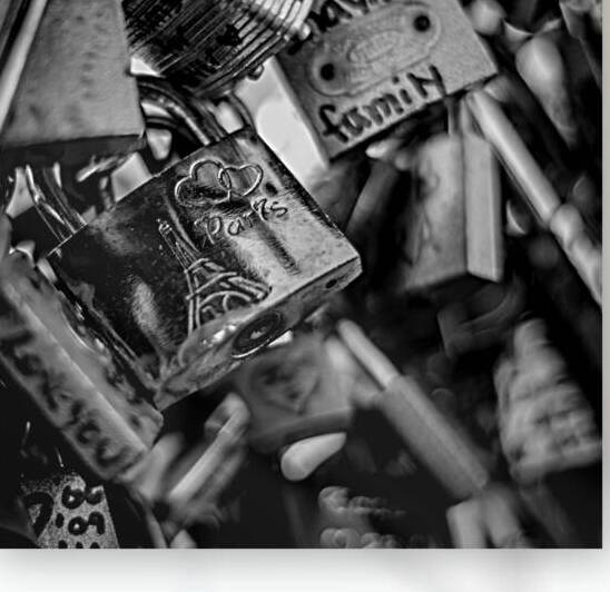 paris love locks  square 2452 Locks 13k by Black And White