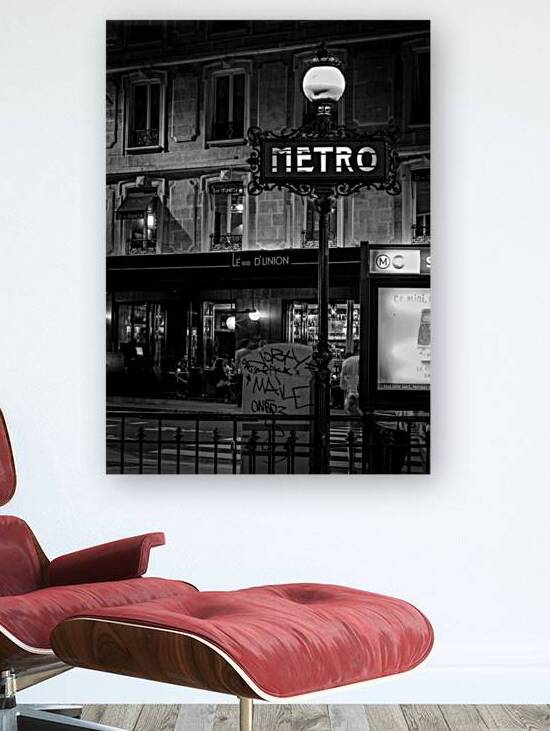 paris metro sign  vertical 2454 Metro 13k by Black And White