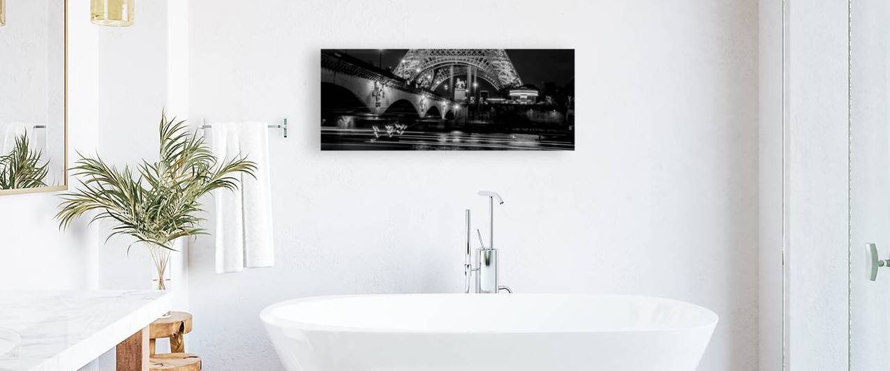 pont d iena bridge at night  panoramic 3454 Chapt by Black And White